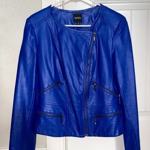 XOXO Cobalt Blue Faux Leather Jacket